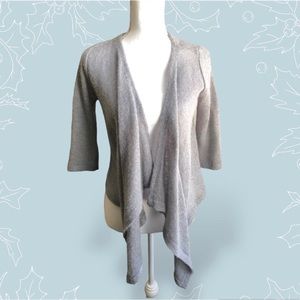 H&M GRAY WITH SILVER SUMMER OPEN FRONT SWEATER SIZE XS